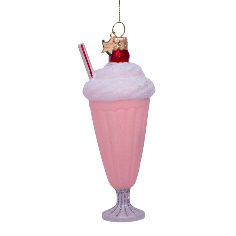 Vondels kerstbal milkshake - zacht roze