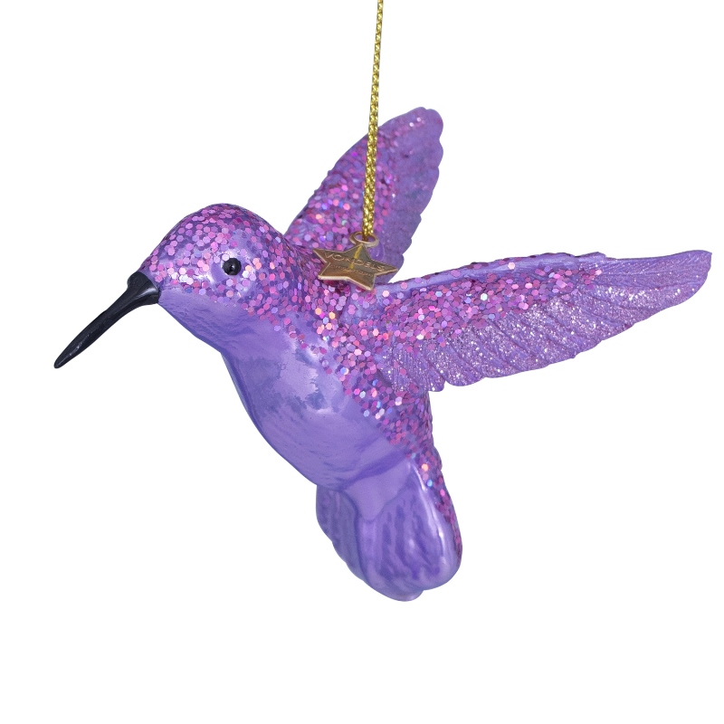 Vondels kerstbal kolibrie - paars