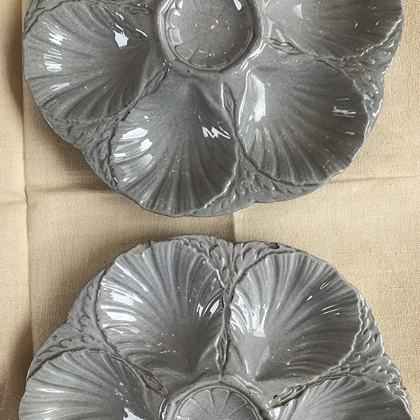sarreguemines oyster plate - grey