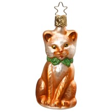 kerstbal purr-fect kat - bruin