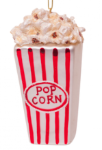 Vondels kerstbal popcorn - rood/wit