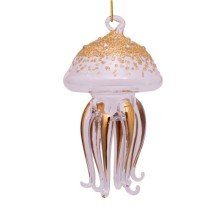 Vondels kerstbal kwal - goud/diamanten