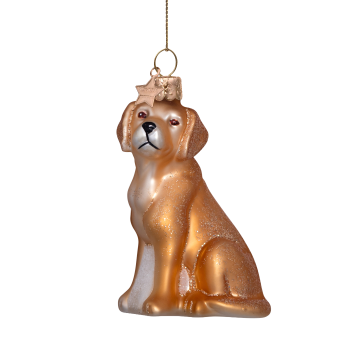 Vondels kerstbal blond matt labrador H8.5cm