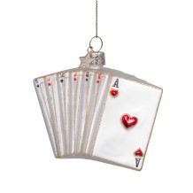 Vondels kerstbal speelkaarten - wit