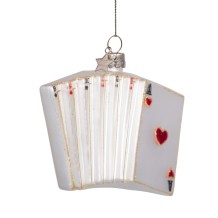 Vondels kerstbal speelkaarten - wit
