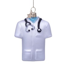 Vondels kerstbal doktersjas - wit