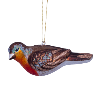Vondels kerstbal robin bird H5.5cm