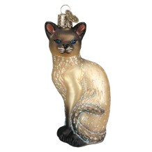 kerstbal siamese kat - lichtbruin