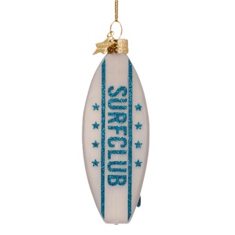 vondels kerstbal white surfboard h11cm