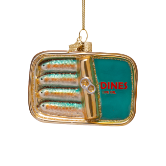 Vondels kerstbal blue sardines H7cm