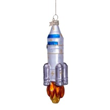 Vondels kerstbal raket - zilver