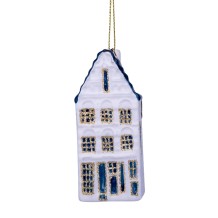 Vondels kerstbal grachtenpand trapgevel