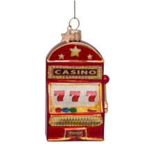 christmas ornament red shiny slot machine