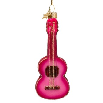 vondels kerstbal raspberry pink guitar h13cm