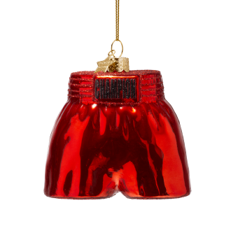 Vondels kerstbal shiny red boxing short H7.5cm