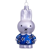 christmas ornament miffy - blue dress with flowers