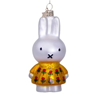 vondels kerstbal miffy yellow dress tulips h11.5cm w/box