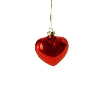 christmas ornament heart - red (8 cm)