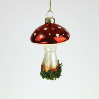 kerstbal paddenstoel - rood