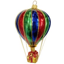 kerstbal luchtballon - rood/groen/blauw