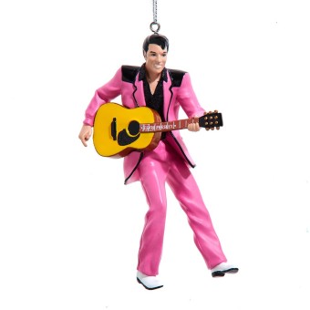 christmas ornament Elvis in pink suit