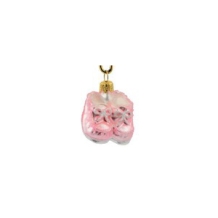 kerstbal paar min babyschoentjes - roze