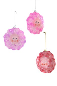 kerstbal roos met gezicht