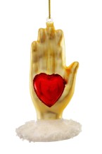 christmas ornament heart and hand