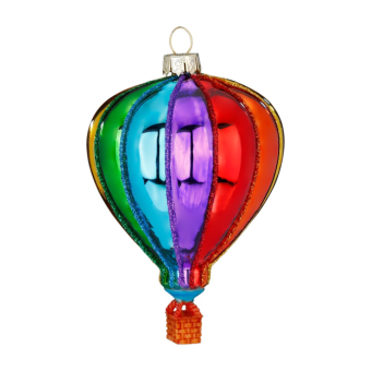 christmas ornament hot air balloon - rainbow