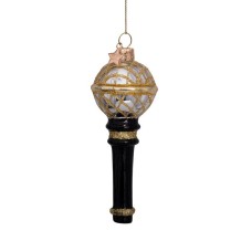 christmas ornament microphone - black and gold