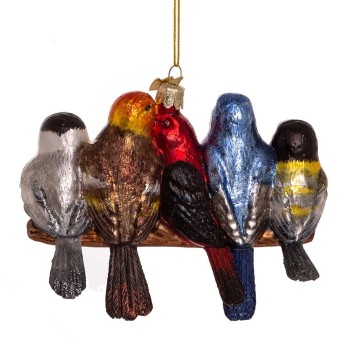 christmas ornament songbirds on branch