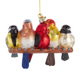 christmas ornament songbirds on branch