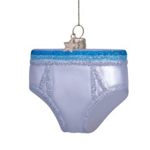 Vondels kerstbal onderbroek met blauw randje