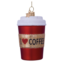 Vondels kerstbal koffiebeker - rood