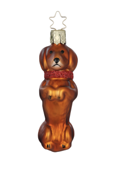 christmas ornament dachshund - light brown
