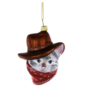 Cody Foster kerstbal cowboy kitty