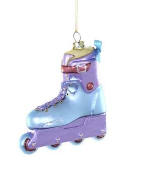 kerstbal roller blade-blue