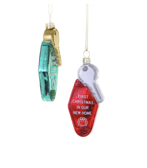 kerstbal home sweet home key groenblauw OF rood