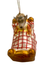 kerstbal boze wolf in oma's bed