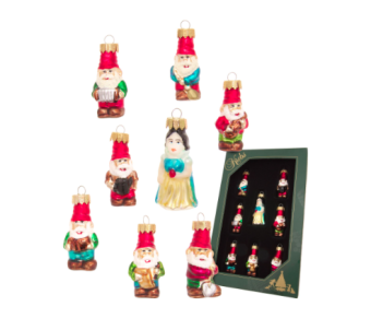 christmas ornament mini set snow white and the 7 dwarfs