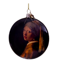 Vondels kerstbal meisje met de parel in disc