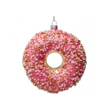 Vondels kerstbal donut - roze