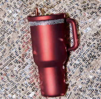 Kerstbal Stanley cup Rood zilver Yup in de Boom