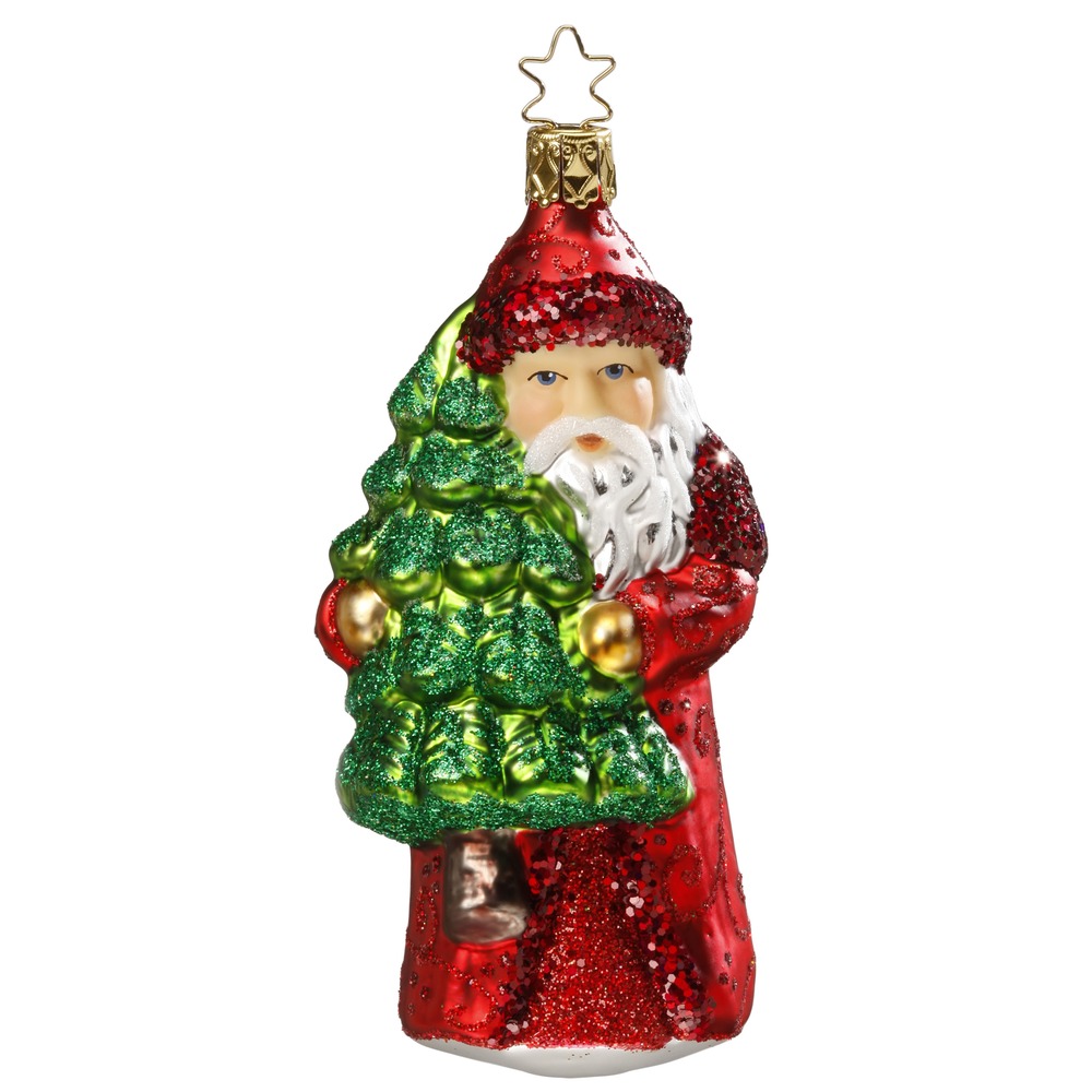 kerstbal kerstman met kerstboom