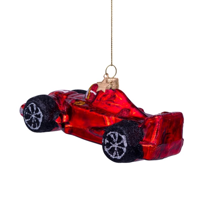 Vondels kerstbal raceauto - rood