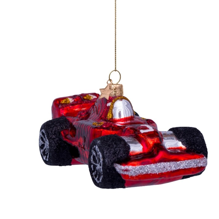 Vondels kerstbal raceauto - rood