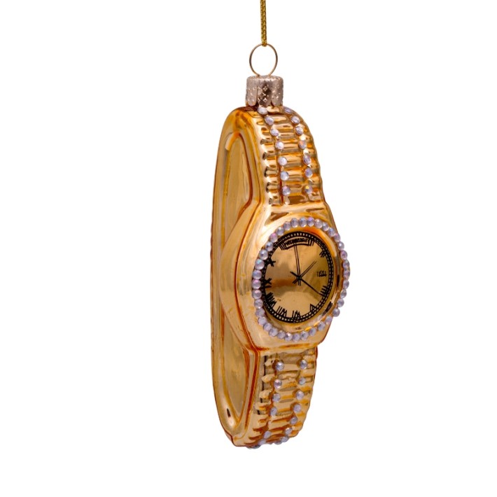 Vondels kerstbal gouden horloge