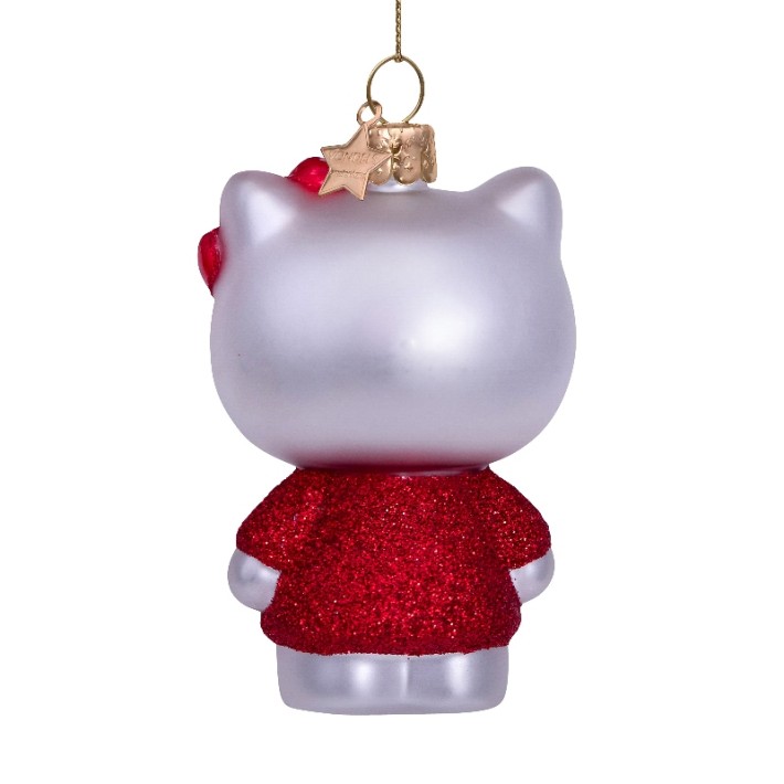 Vondels kerstbal hello kitty met rode jurk