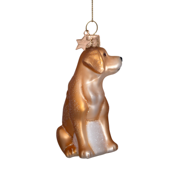 kerstbal blond matt labrador H8.5cm