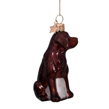 kerstbal brown opal labrador H8.5cm